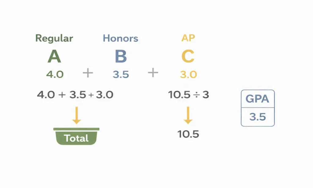 Example of how weighted GPA is calculated