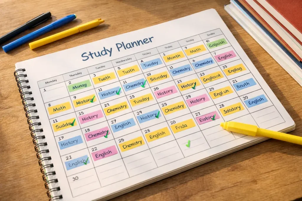 30 day study plan for improving GPA before finals