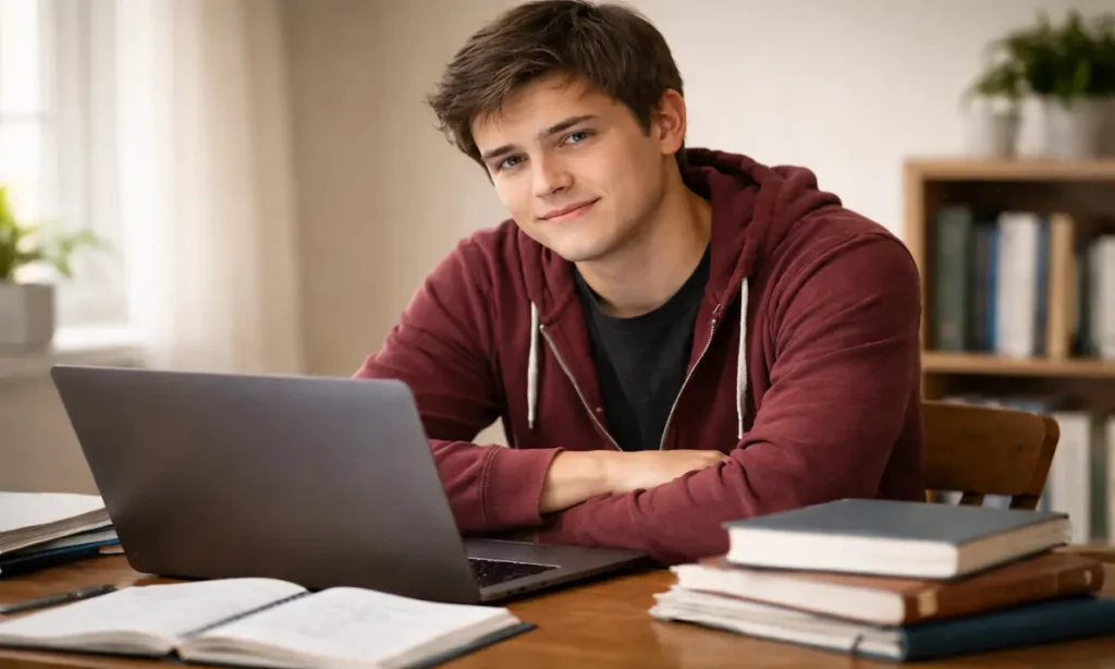 Student feeling confident about academic future