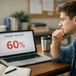 Student checking a grade of 60 percent and wondering if it is a passing grade